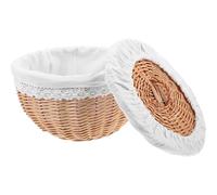 Abaodam Woven Bread Basket Food Basket with Lid 12x10x6in Wicker Storage Decorative Kitchen for Bread and Snacks in Shop