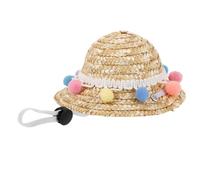 Abaodam Woven Dog Sombrero Hat with Ball Lightweight Pet Accessory for Puppies and Cats Smooth Stitching Stylish Party and Photo Prop Comfortable Daily Wear