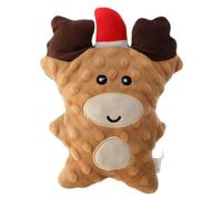 Abaodam Xmas Plush Gingerbread Man Dog with Squeaker Interactive Chew for Small Medium Breeds Holiday Reindeer Design for Puppy Teething and Entertainment