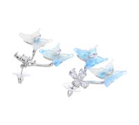 Abaodam Zircon Butterfly Earrings Sparkling Floral Design Sweet Fresh Style for Women Elegant Piercing Jewelry for Weddings Parties