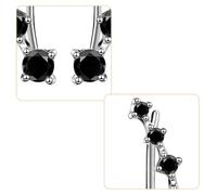 Abaodam Zircon Ear Cuff Earrings for Women and Black Cubic Zirconia Ear Studs Minimalist Curvy Design for Birthday Wedding Christmas Comfortable Fashion Jewelry