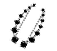 Abaodam Zircon Ear Hook Earrings Black Sparkling Seven-star Dazzling Ear Cuff Jewelry for Women Stylish Minimalist Gift for Birthday Christmas Valentine Day