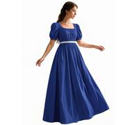 Abaowedding Regency Dresses for Women Victorian Tea Dress Satin Sash Vintage Ball Gown Ruffle Puff Sleeve