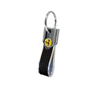 Abarth 21772 Official Keychain Silver Carbon, Yellow Scorpion