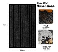Abaseen 120X180Cm Ribbed Door Mat Entrance Floor Mat Stain Resistant & Pet Friendly