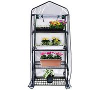 Abaseen 4 Tier Mini Greenhouse with Frame and Cover 160x69x49cm (HxWxD) Bigger than Small Greenhouse for the Garden, Roll Up Zip Panel Door for Outdoors, Patio and Backyard