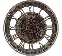 Abaseen 60 CM Moving Gear Bronze, Large Wall Clocks for Living Room Modern Decorative, Clear Numbers Easy to Read Round Analogue Wall Clock Battery Operated With Mechanical Moving Gears…