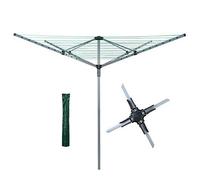 Abaseen 60M 4 Arm Heavy Duty Rotary Airer/Dryer Clothes Washing Line Garden w/Metal Spike & Waterproof Cover