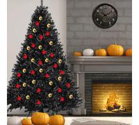 Abaseen 6Ft Artificial Christmas Tree Black With Full Branches & Durable Metal Stand