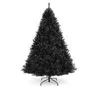 Abaseen 6Ft Black Artificial Christmas Tree, 800 Tips Xmas Tree Easy Assembly Foldable Reusable Strong Stand, Indoor Outdoor