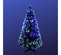 Abaseen 6FT Green Artificial Fibre Optic Artificial Christmas Tree | Xmas Tree with Color Changing Multicolor Fibre Optic for Indoor Decoration