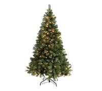 Abaseen 6Ft Green Pre-Lit Artificial Christmas Tree 270Leds, Xmas Tree With 700 Tips Easy Assembly Foldable Reusable Strong Meta