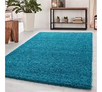 Abaseen 80X150 Cm Teal Blue Shaggy Rug - Soft Touch Thick Pile Modern Rugs - Washable Area Rugs For Home And Office
