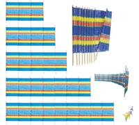 Abaseen Blue Windbreak, Extra Tall Colorful Wind Break for Camping, Caravan, Festival and Beach Windbreaker Sun Shelter Garden Screen (5 Pole (5ft x 9ft), Blue)