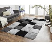 Abaseen Captivating 3D Effect Shaggy Rug - Plush Comfort and Exquisite Style for Luxurious Home Interiors (Black grey, 80x150 cm)