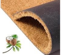 Abaseen Coir Door Mats | Heavy Duty Cut to Size Natural Coir Entrance Door Mat for Indoor & Outdoor Use, Non Slip Rubber Back, Thick Coconut Fiber Bristles, Pet Friendly Dirt Trap Design