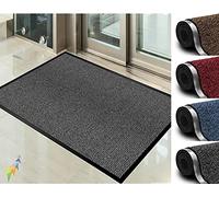 Abaseen Door Matts Indoor & Outdoor Washable Large Kitchen Barrier Mat Heavy Duty Non-slip Rubber Back Entrance Rug Shoes Scraper Super Absorbent Front Door Mat Carpet (60x150 cm, Grey)
