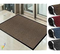 Abaseen Door Matts Indoor & Outdoor Washable Large Kitchen Barrier Mat Heavy Duty Non-slip Rubber Back Entrance Rug Shoes Scraper Super Absorbent Front Door Mat Carpet (120x180 cm, Brown)