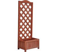 Abaseen Garden Rectangular Wooden Planter With Lattice For Vines Garden Climbing Flower Plant Pot Box Garden Patio Wood Trellis Panel 120 x 45 x 30 cm