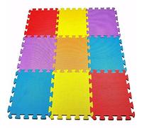 Abaseen KIDS BABY EVA INTERLOCKING SOFT FOAM ACTIVITY PLAY PUZZLE MAT SET TILES FLOOR 36PC 3.68M² INTERLOCKING 40SQ FT-Multicolor