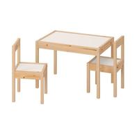 Abaseen Kids Table And Chair Set White/pine Children Activity Wooden