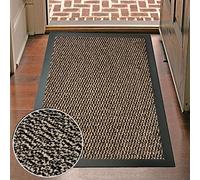 Abaseen Large Brown 80 x 120cm Non Slip Machine Washable Commodore Barrier Entrance Mats Kitchens Doors Dirt Trapper