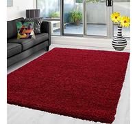 Abaseen Shaggy Rug Non Shed Thick Fluffy For Living Room area HALL RUG RUNNER MAT 12 Different Color and 4 Different Sizes (Red, 120 x 170 cm)