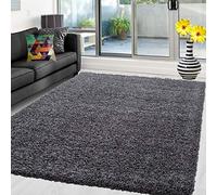 Abaseen Shaggy Rug Non Shed Thick Fluffy For Living Room area HALL RUG RUNNER MAT 12 Different Color and 4 Different Sizes (Dark Grey, 80 x 150 cm)