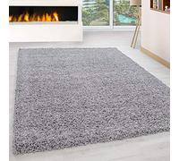 Abaseen Small Large Shaggy Rug Modern Rugs Living Room Extra Large Small Medium Rectangular Size Soft Touch Thick Pile Living Room Area Rugs Non Shedding (Silver, 80x150 cm)