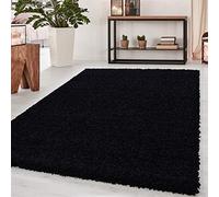 Abaseen Small Large Shaggy Rug Modern Rugs Living Room Extra Large Small Medium Rectangular Size Soft Touch Thick Pile Living Room Area Rugs Non Shedding (Black, 160x230 cm)