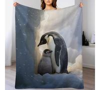 ABASWSA Animal Penguin Blanket Anti Pilling Fleece Throw Blankets for Sofa Bed 3D Throws Soft Four Seasons Living Room Travel Outdoor （150×200cm）