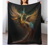 ABASWSA Animal Phoenix Blanket Printed Throw Blankets for Kids Child Adults Soft Warm Flannel Throws for Bed And Couch Bedroom Decor （100×130cm）
