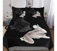 ABASWSA Betta Bedding Set Duvet Cover with Pillowcase Soft Microfiber Comforter Cover 2PCs For Boys, Girls And Teenagers Single(135x200cm)