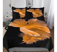ABASWSA Betta Duvet Cover Set, Bedding Linen Set, Soft Comforter Cover 2 Pieces, Quilt Cover with Pillowcase for Kids Adult Single(135x200cm)