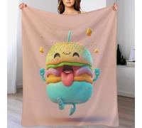 ABASWSA Burger Blanket Ultra-soft Micro Fleece Throw Soft And Warm Blankets Flannel Throws for Sofas, Armchair, Couch And Bed （180×200cm）
