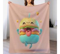 ABASWSA Burger Soft Throw Plush Blanket Soft Flannel Material - Home Decor Bed, Couch, Sofa Travel Nap Throws Blankets （150×200cm）