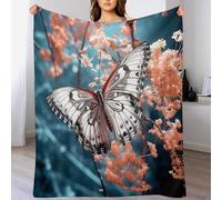 ABASWSA Butterfly Soft Throw Plush Blanket Soft Flannel Material - Home Decor Bed, Couch, Sofa Travel Nap Throws Blankets (130×150cm)