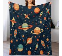 ABASWSA Cosmic Planet Rocket Blanket Soft Comfortable Warm Blankets Suitable For All Seasons Bed Linen Sofa And Travel Camping Throw （130×180cm）