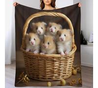 ABASWSA Cute Hamster Anti Pilling Throw Blanket Cozy Durable Throws for Office Couch Cinema Bedroom Decor Bed Blankets （180×200cm）
