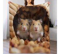ABASWSA Cute Hamster Blanket - Flannel Sofa Versatile Blankets Fluffy Soft Throw for Bed And Couch Travel For Kids Girls （130×150cm）