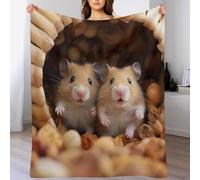 ABASWSA Cute Hamster Blanket Printed Throw Blankets for Kids Child Adults Soft Warm Flannel Throws for Bed And Couch Bedroom Decor （100×130cm）