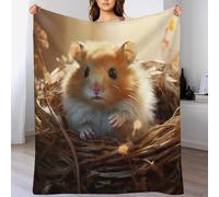 ABASWSA Cute Hamster Blanket Soft All Season Couch Throw, Cozy Flannel Sofa Bed Microfiber Washable Bed Blankets, （180×200cm）