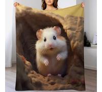 ABASWSA Cute Hamster Blanket Soft Flannel Soft Throw Gifts 3D Home Decoration For Bed Couch Sofa Chair Bed Blankets （130×150cm）