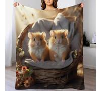 ABASWSA Cute Hamster Blanket Throw Super Soft Warm Lightweight Cozy Blankets for Children, Young Girls Or Adult for Couch Bed Sofa （130×150cm）