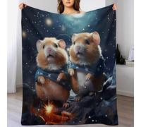 ABASWSA Cute Hamster Flannel Throw Blanket for Women Men Girls Boys All Seasons Soft Cozy Throws Blankets for Couch Sofa Bed （100×130cm）