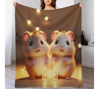 ABASWSA Cute Hamster Super Soft Throw Blanket Throw for Sofa Couch Bed Flannel Machine Washable Nap Blankets Bed Spread （130×150cm）