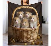 ABASWSA Cute Hamster Throw Blanket, Super Soft Warm Blankets for Couch, Sofa, Chair, Bed - Extra Cozy, Machine Washable, （150×200cm）