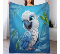 ABASWSA Cute Parrot Plush Throw Blanket Fuzzy Soft Blankets Flannel for Couch, Bed, Sofa Warm And Cozy for All Seasons (180×200cm)