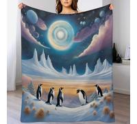 ABASWSA Cute Penguin Plush Throw Blanket for Girls Boys Kids Sofa Couch Bedroom Fleece Blankets Soft Four Seasons （150×200cm）