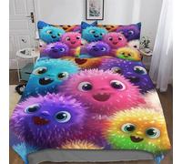 ABASWSA Cute Pufferfish 2 PCs Duvet Cover Set with Pillow Cases 3D Bedding Set for Kids Adults Soft Comforter Cover Microfiber Quilt Cover Single(135x200cm)